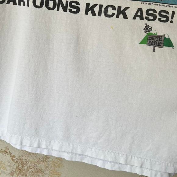 90s South Park “Cartoons Kick Ass!!” T-Shirt Size L - Picture 5 of 8